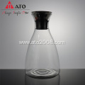 Glass Water Pitcher Carafe with Stainless Steel